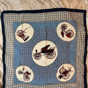 Celine Paris Silk Scarf in Blue and Cream